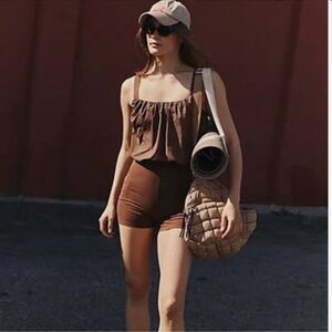 FREE PEOPLE Movement Womens Bubble
Trouble Onesie Black Walnut Brown Size XS New